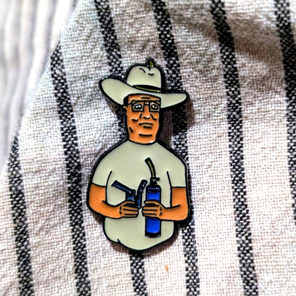 Hank Hill rig and propane accessories pin, King of the Hill Hank hat pin